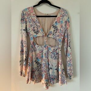 Floral Cutout Long Sleeve Top
